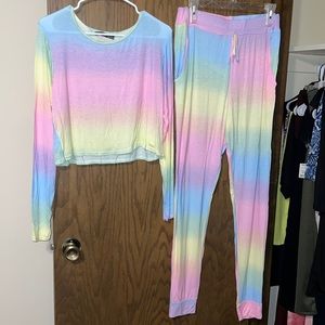 Tie dye colorful lounge/pajama set